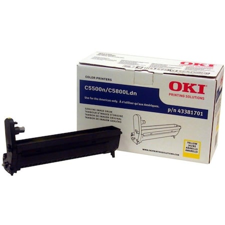Oki Oki Yellow Image Drum For C5800Ldn, C5650N, C5650Dn - 20K Yield 43381701
